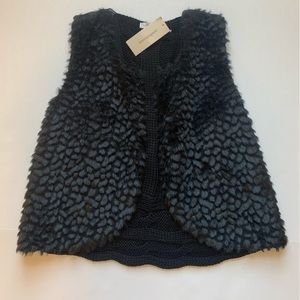John Paul Richard Black Fur Vest Size Large Mob Wife Vibes NWT